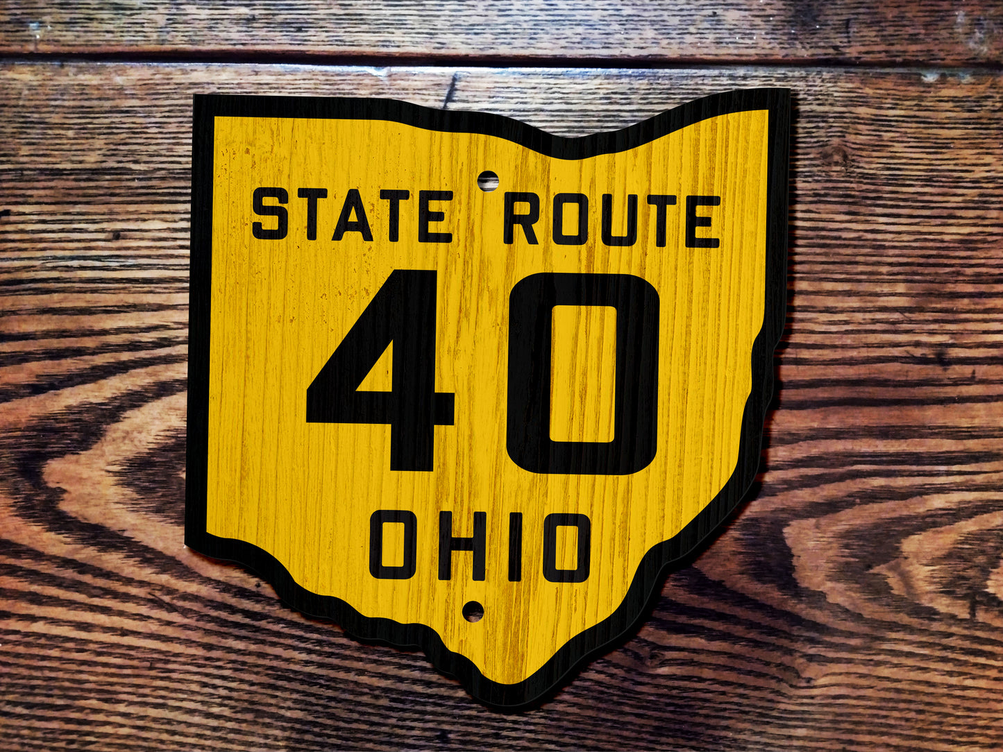 Vintage Wooden Ohio State Highway Sign Replica. Customizable Routes and Sizes.