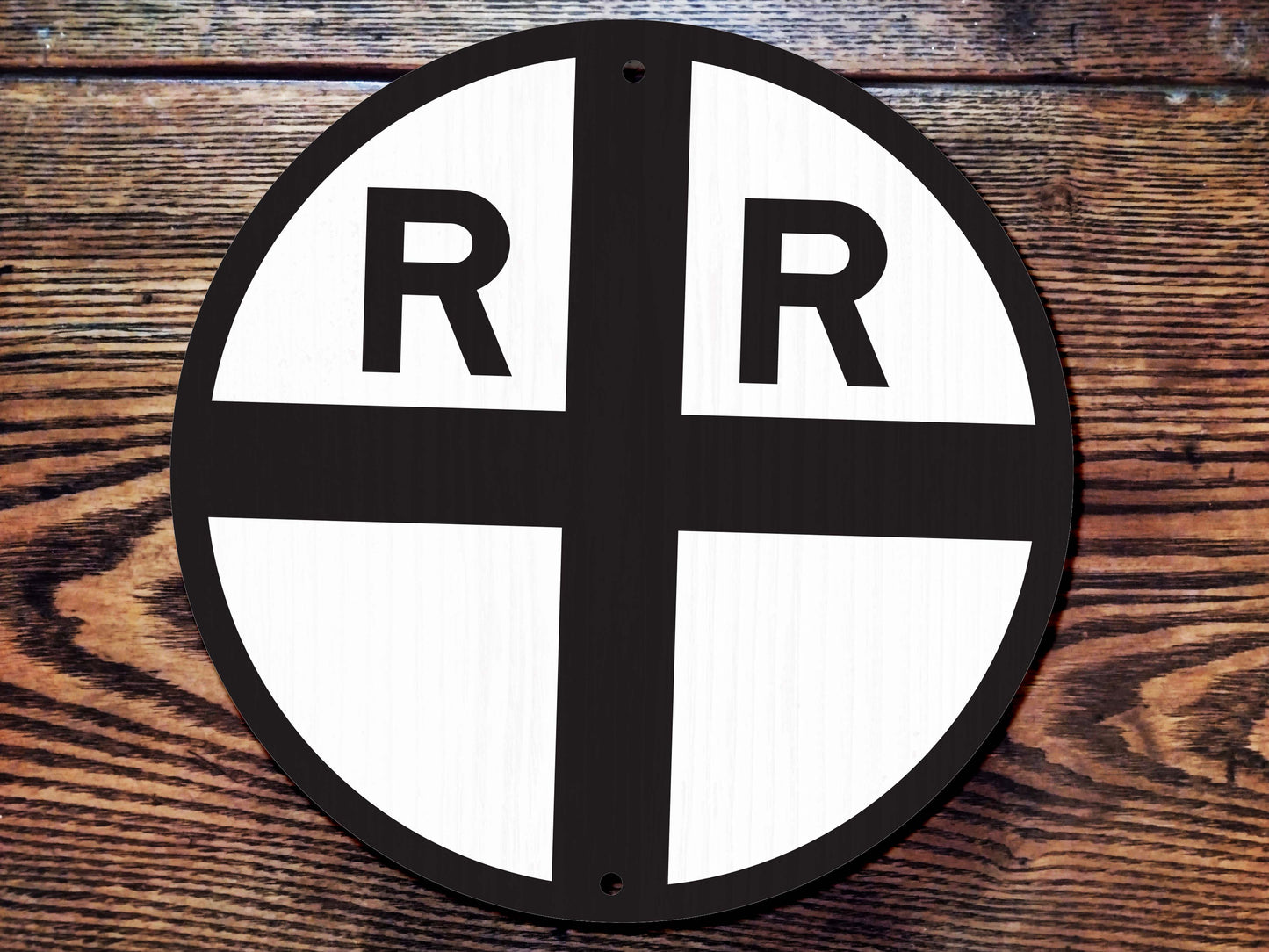 Vintage Wooden Railroad Crossing Ahead Sign Replica. Two Styles and Sizes.