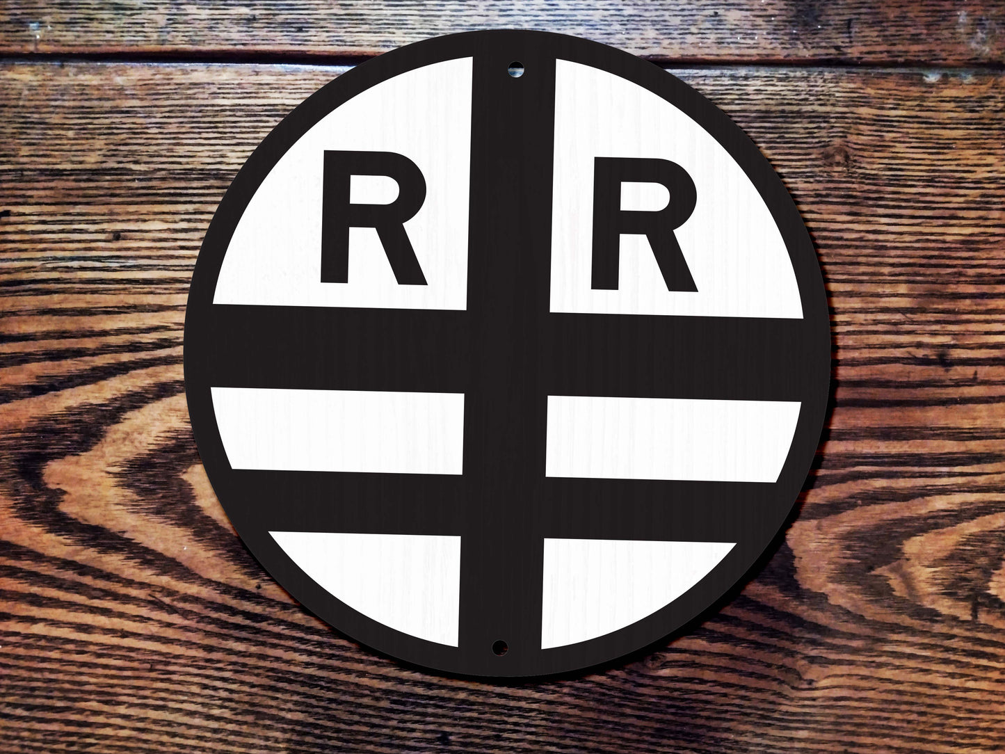 Vintage Wooden Railroad Crossing Ahead Sign Replica. Two Styles and Sizes.