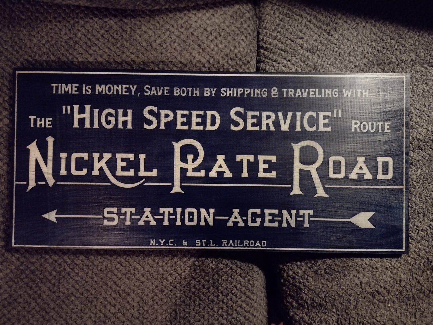 Nickel Plate Road Station Agent Sign Hand painted on Hardwood