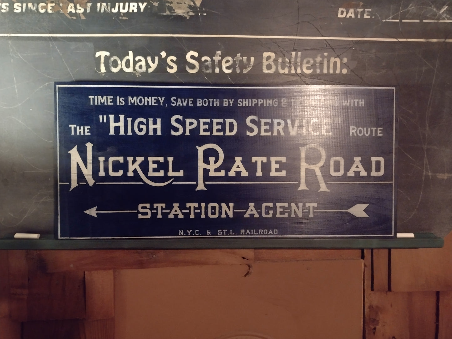 Nickel Plate Road Station Agent Sign Hand painted on Hardwood