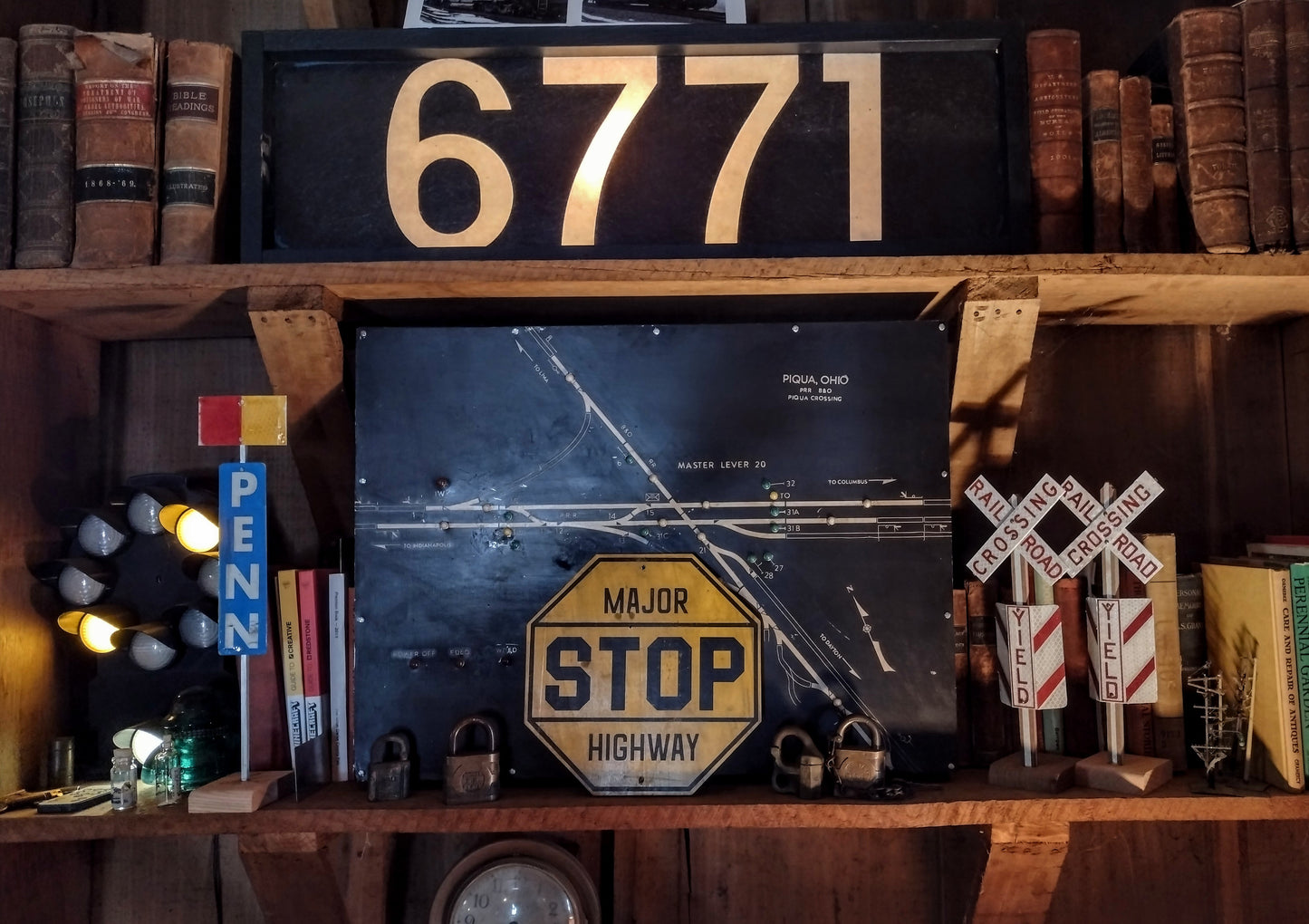 Vintage Wooden Yellow Stop Sign Replica. Customizable Wording and Sizes.