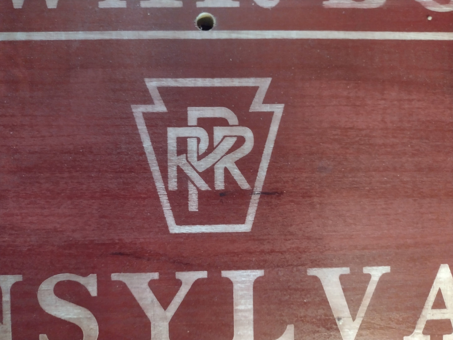 Pennsylvania Railroad "Buy War Bonds" Sign Hand painted on Hardwood.