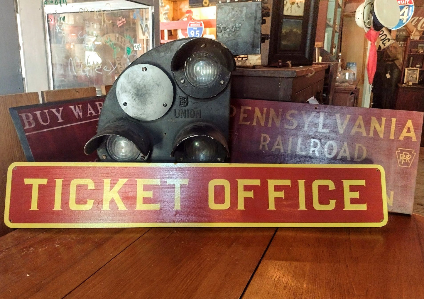 Pennsylvania Railroad Wood Station Sign 1/2 Scale. Customizable Lettering