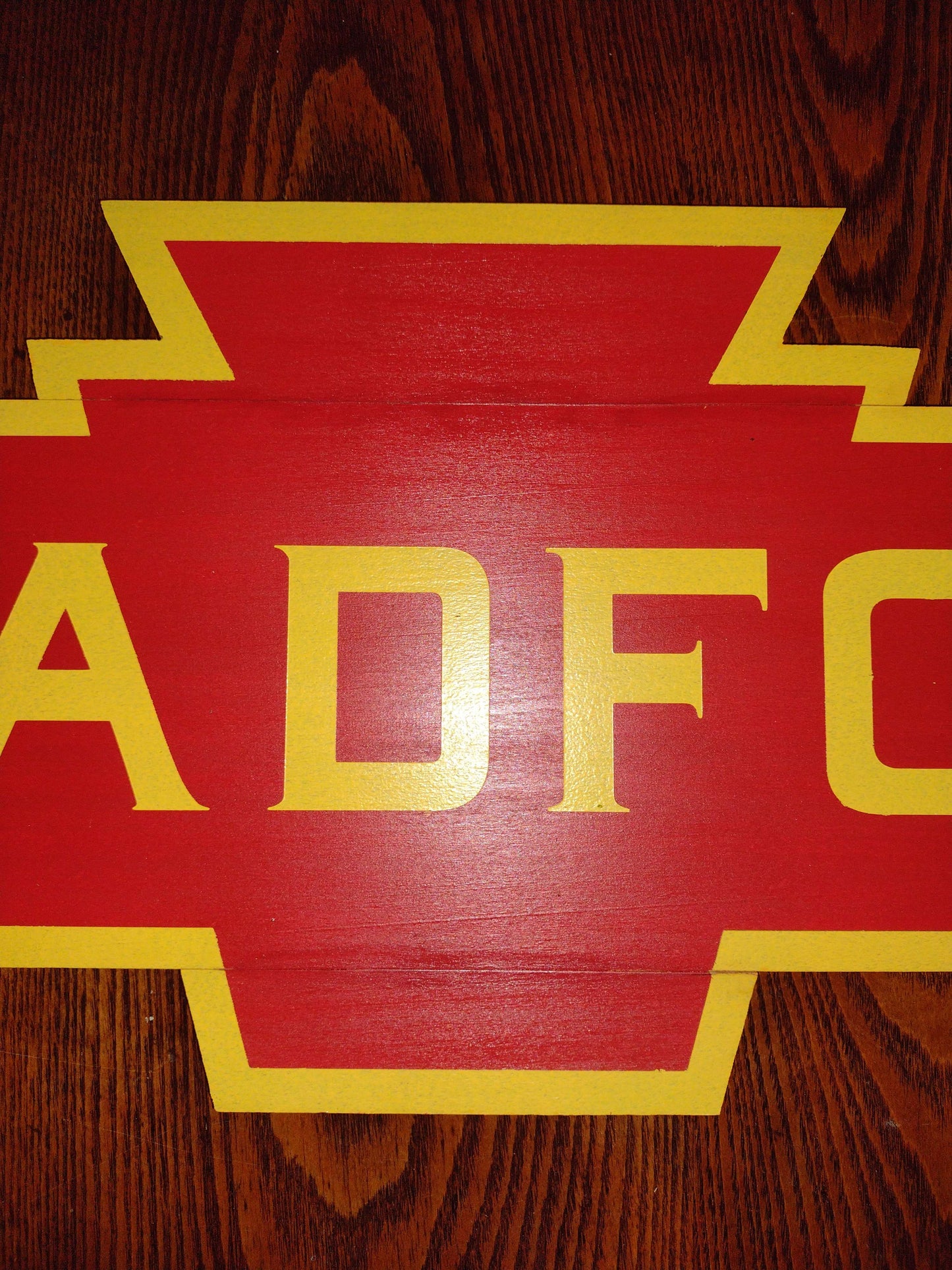 Pennsylvania Railroad Wood Keystone Station Sign 1/2 Scale. Customizable Lettering