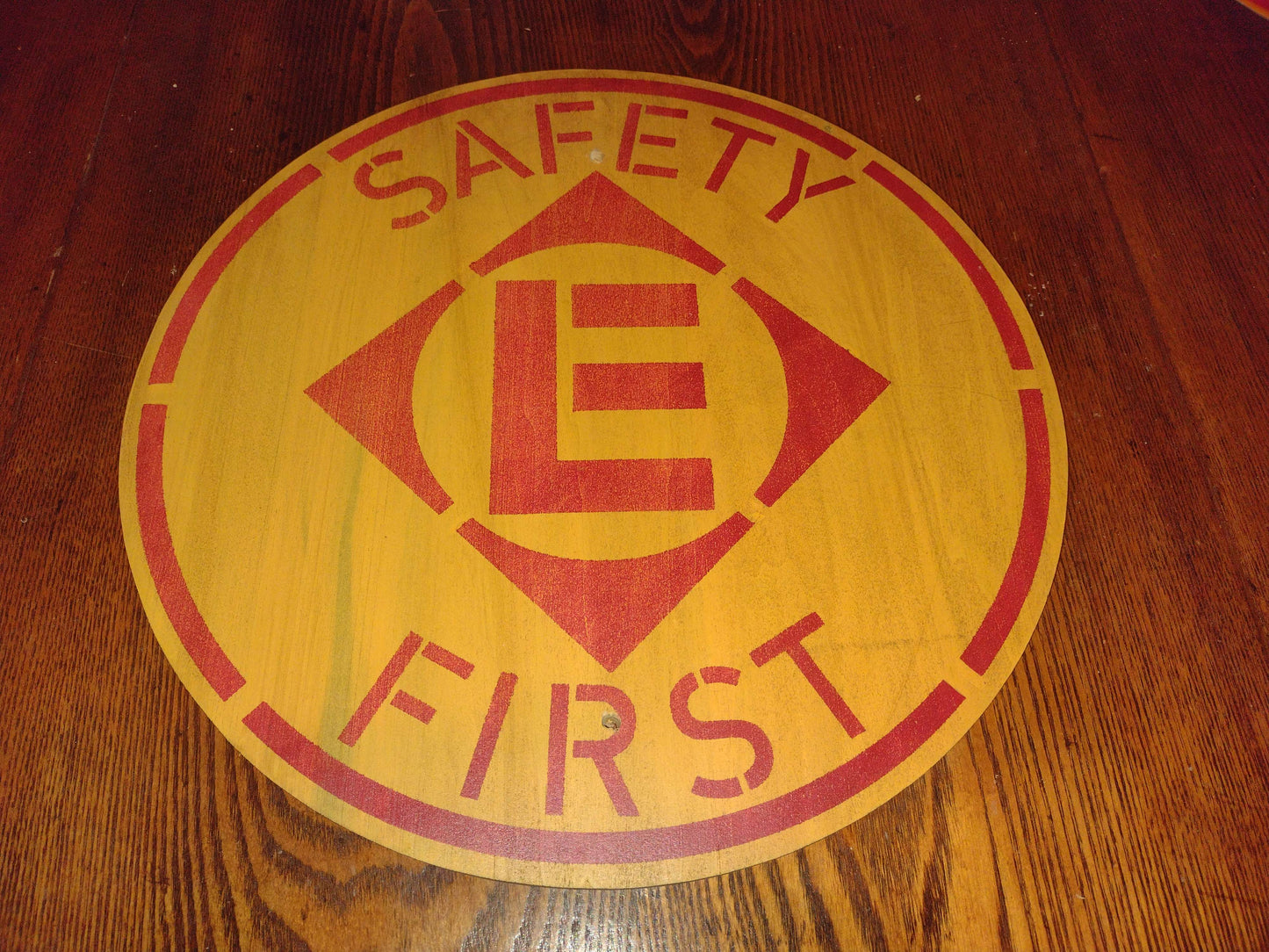 Erie Lackawanna "Safety First" Hardwood Sign
