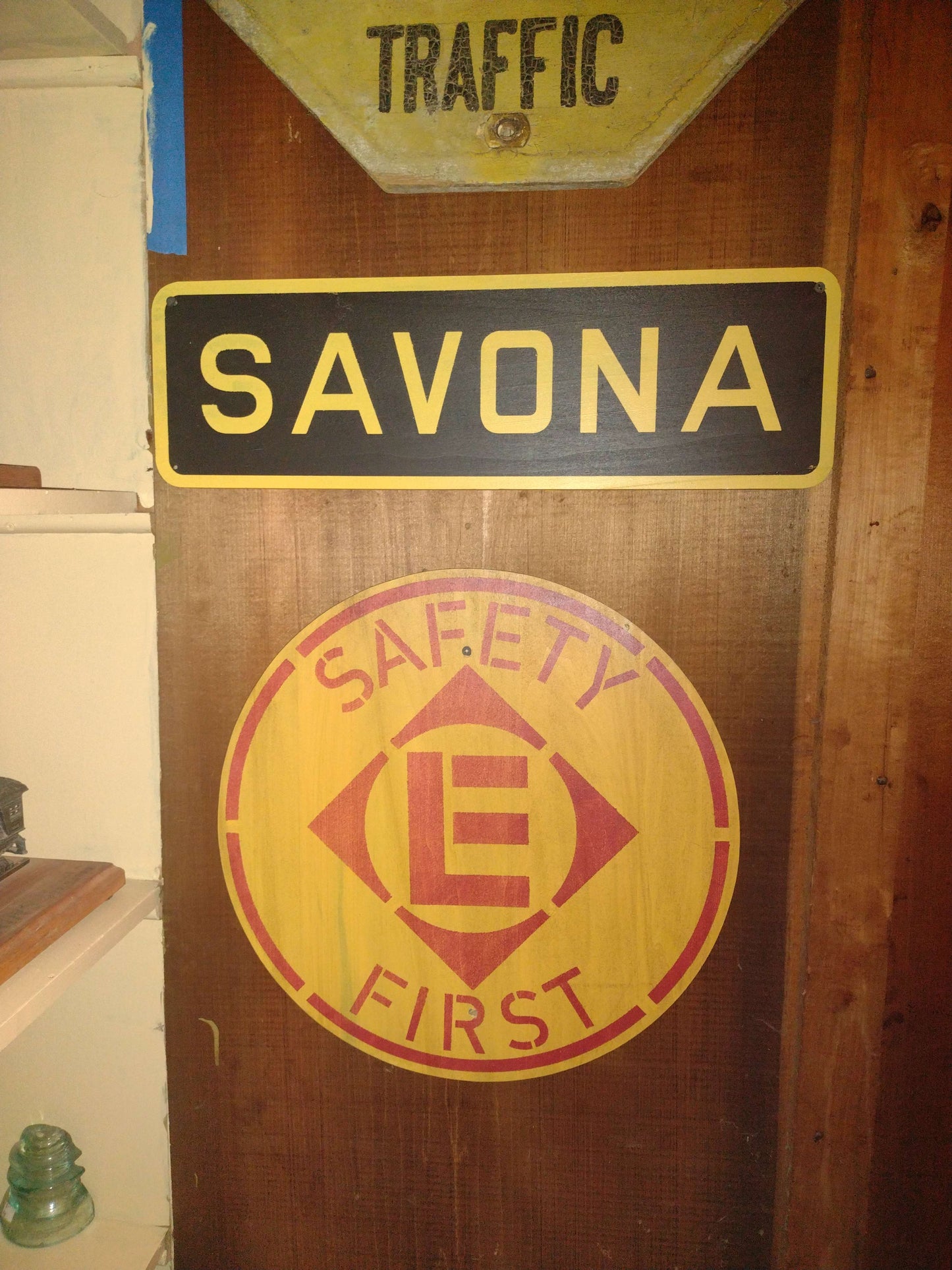 Erie Lackawanna "Safety First" Hardwood Sign