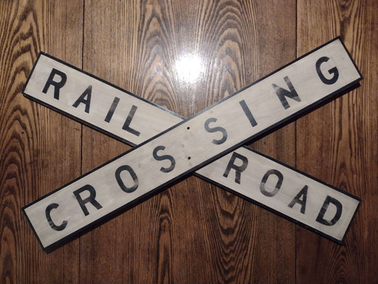 Wooden Railroad Crossbuck, Distressed. 1/2 Scale