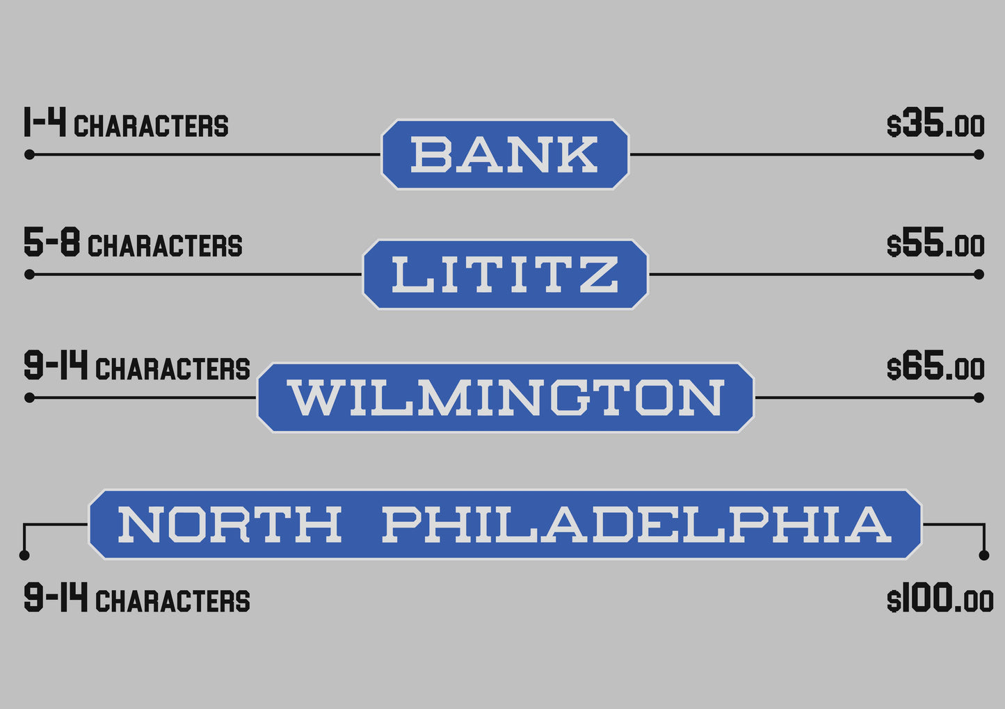 Reading Railroad Wood Station Sign 1/2 Scale. Customizable Lettering