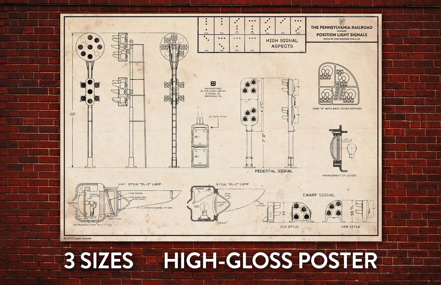 Pennsylvania Railroad Position Light Signal Standards Poster Gloss Posters