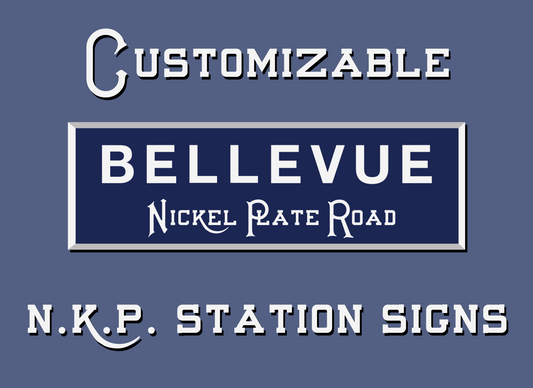 Nickel Plate Road Wood Station Sign, Miniature. Customizable Lettering