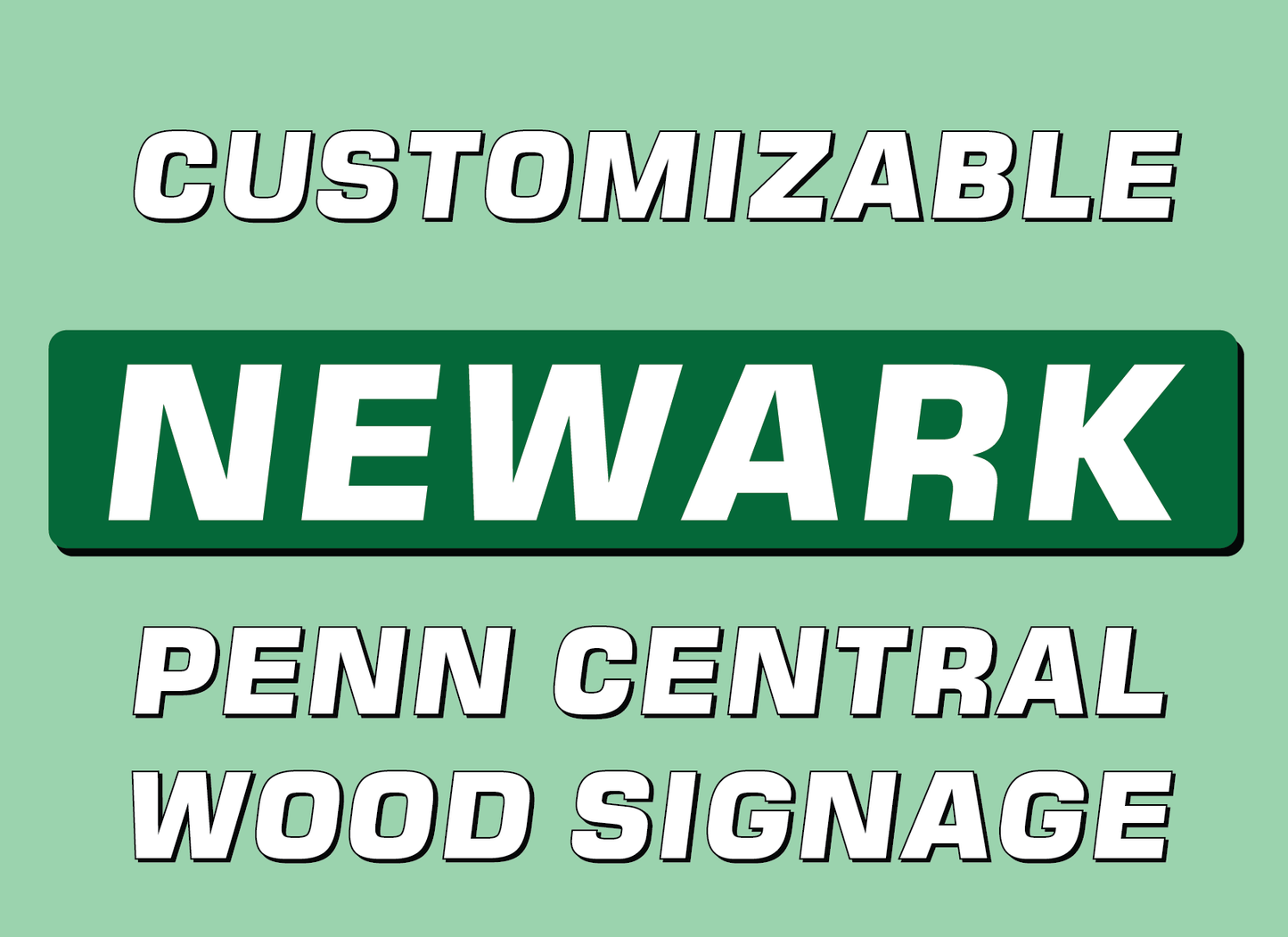 Penn Central Control Point Sign 3/4 Scale. Hardwood Sign Customizable Lettering