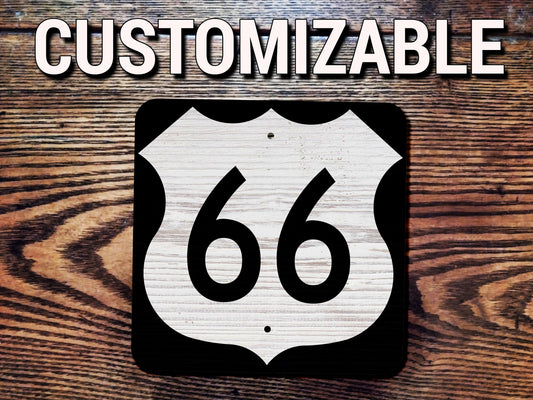 Vintage Wooden US Highway Sign Replica. (1961 revision) Customizable Routes and Sizes.
