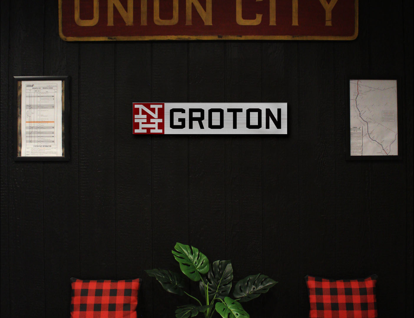 New Haven Railroad Wood Station Sign 1/2 Scale. Customizable Lettering