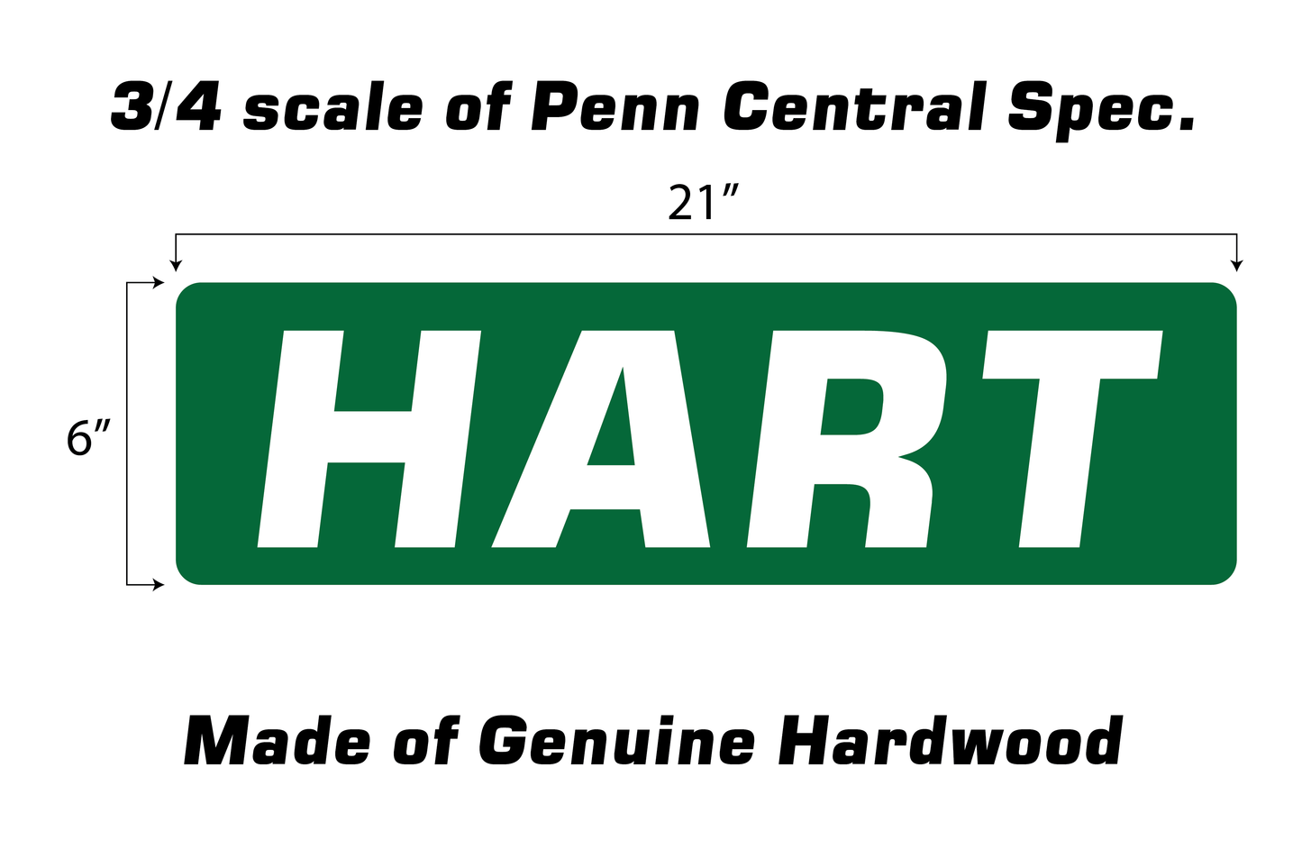 Penn Central Control Point Sign 3/4 Scale. Hardwood Sign Customizable Lettering
