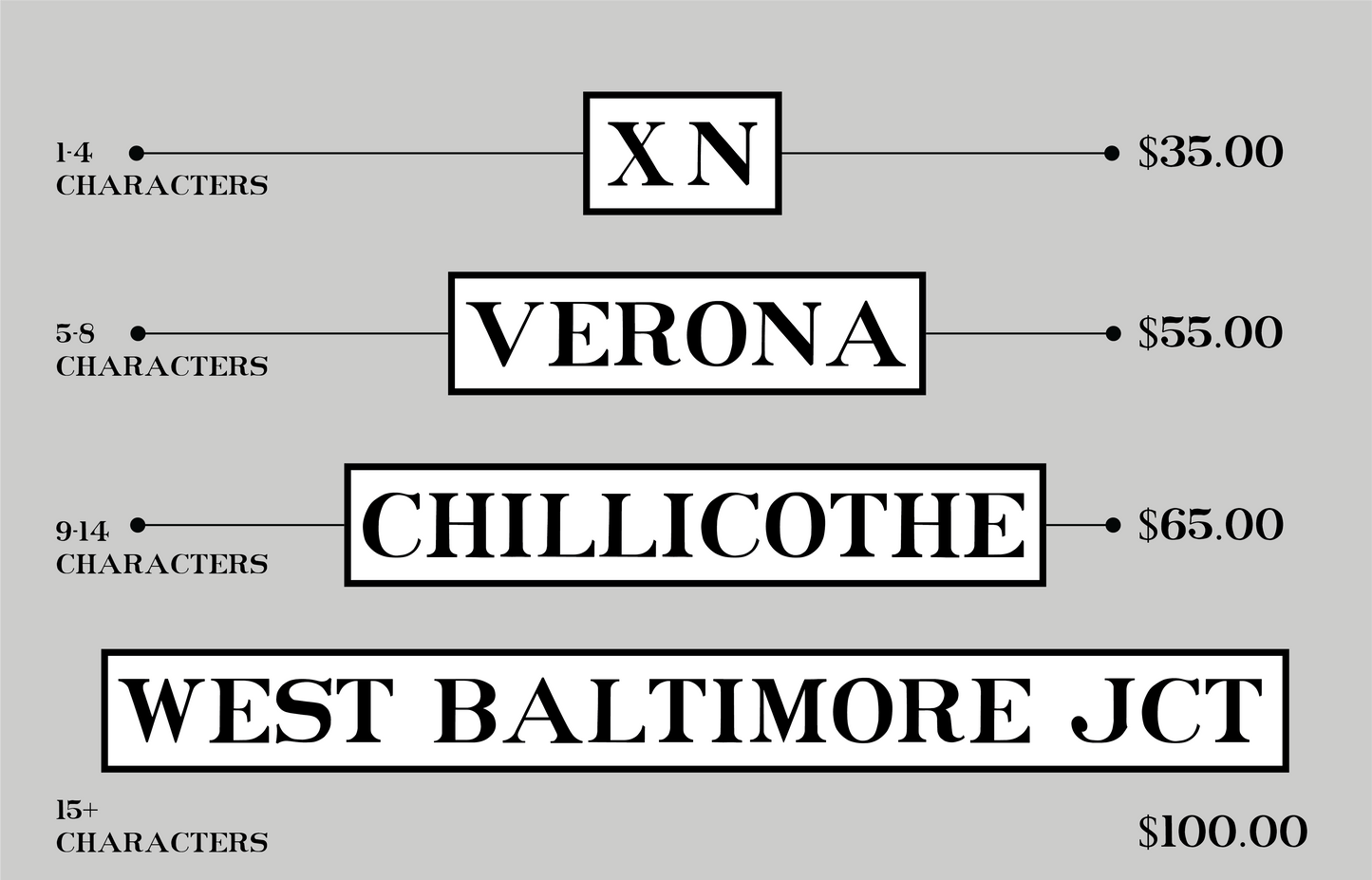 Baltimore & Ohio Wood Station Sign. 2/3 Scale. Customizable Lettering.