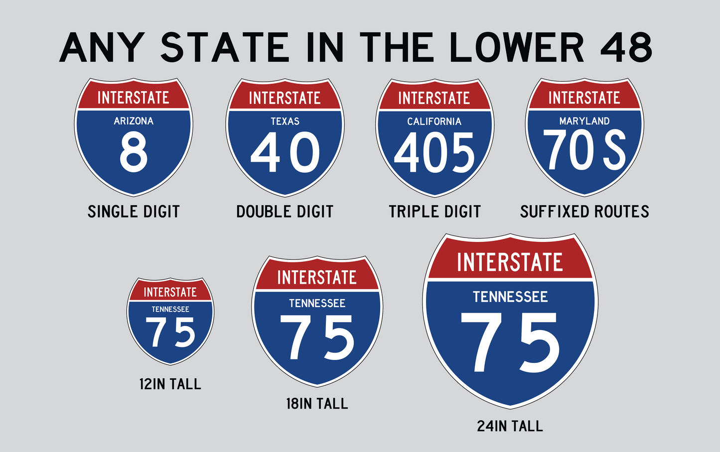 Vintage Wooden Interstate Highway Sign Replica. (1957 edition) Customizable Routes and Sizes