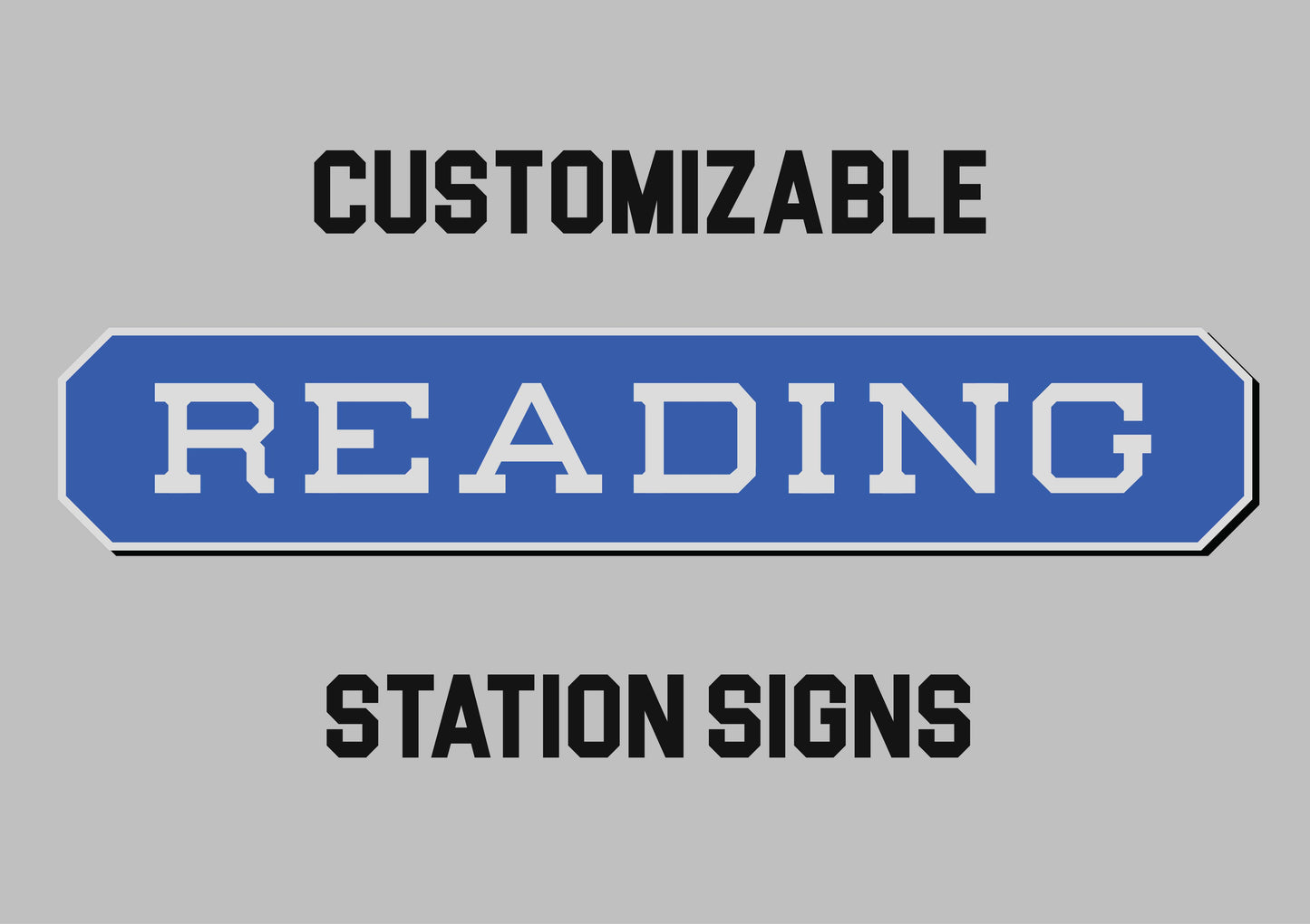 Reading Railroad Wood Station Sign 1/2 Scale. Customizable Lettering