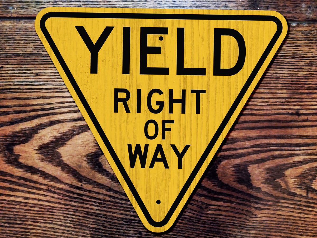 Yield Sign Crafts Vintage Wooden Yellow Yield Sign Replica. Two Styles, Various Sizes ...