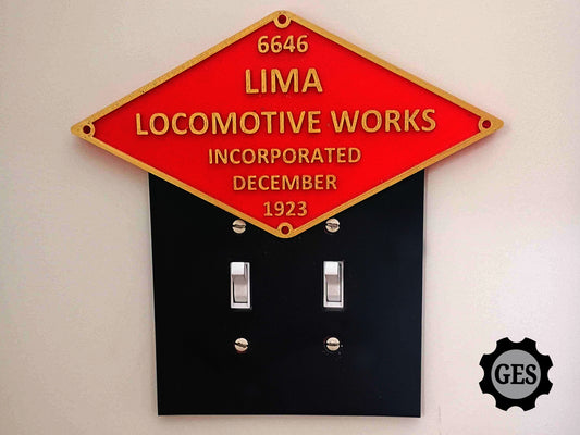 Lima Locomotive Works Builders Plate Double Switch Cover