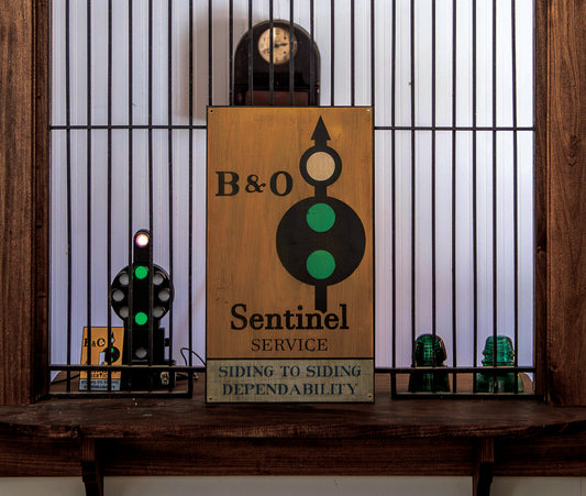 B&O Sentinel Service Advertising Sign Hand painted on Hardwood.