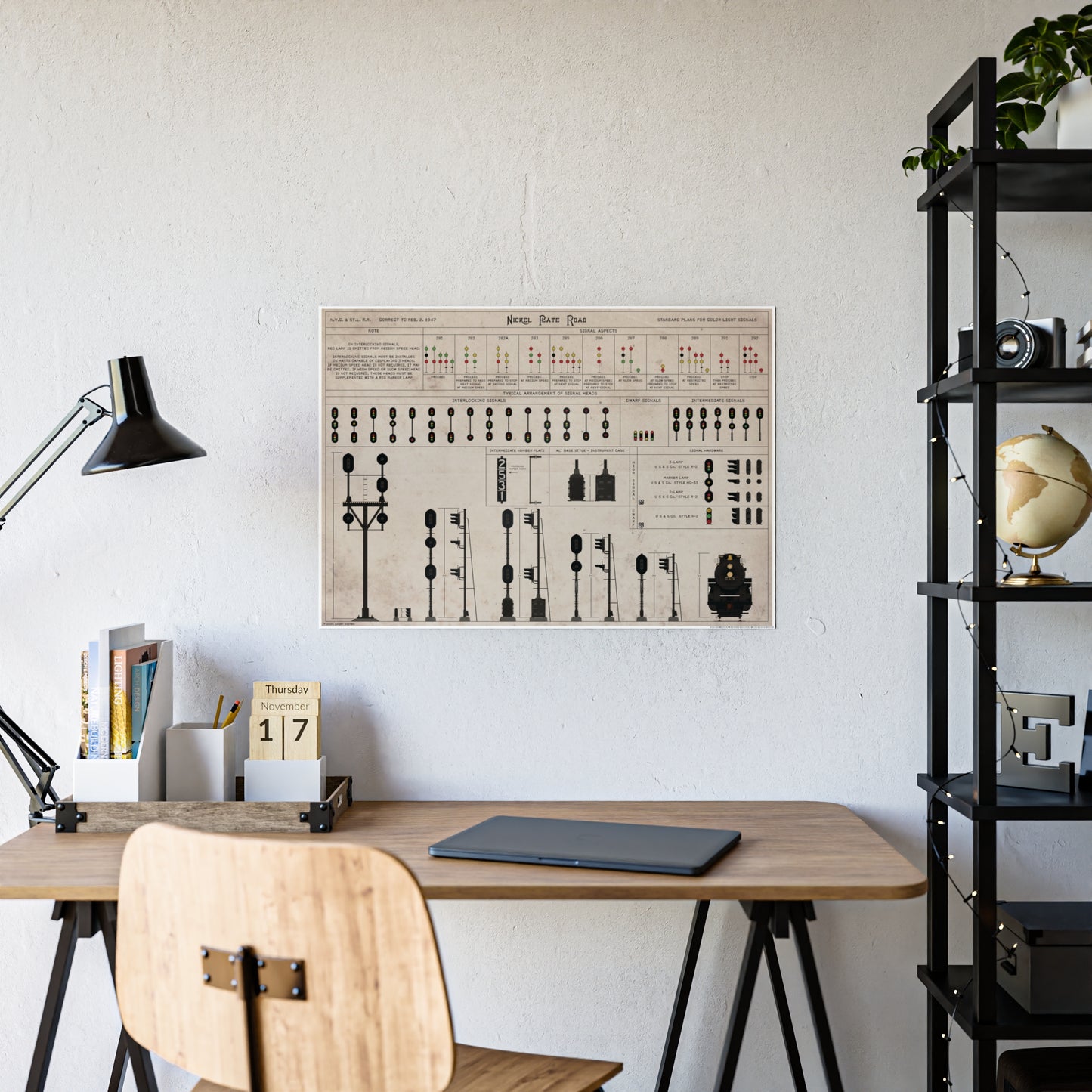 Nickel Plate Road Signal Standards Diagram Poster