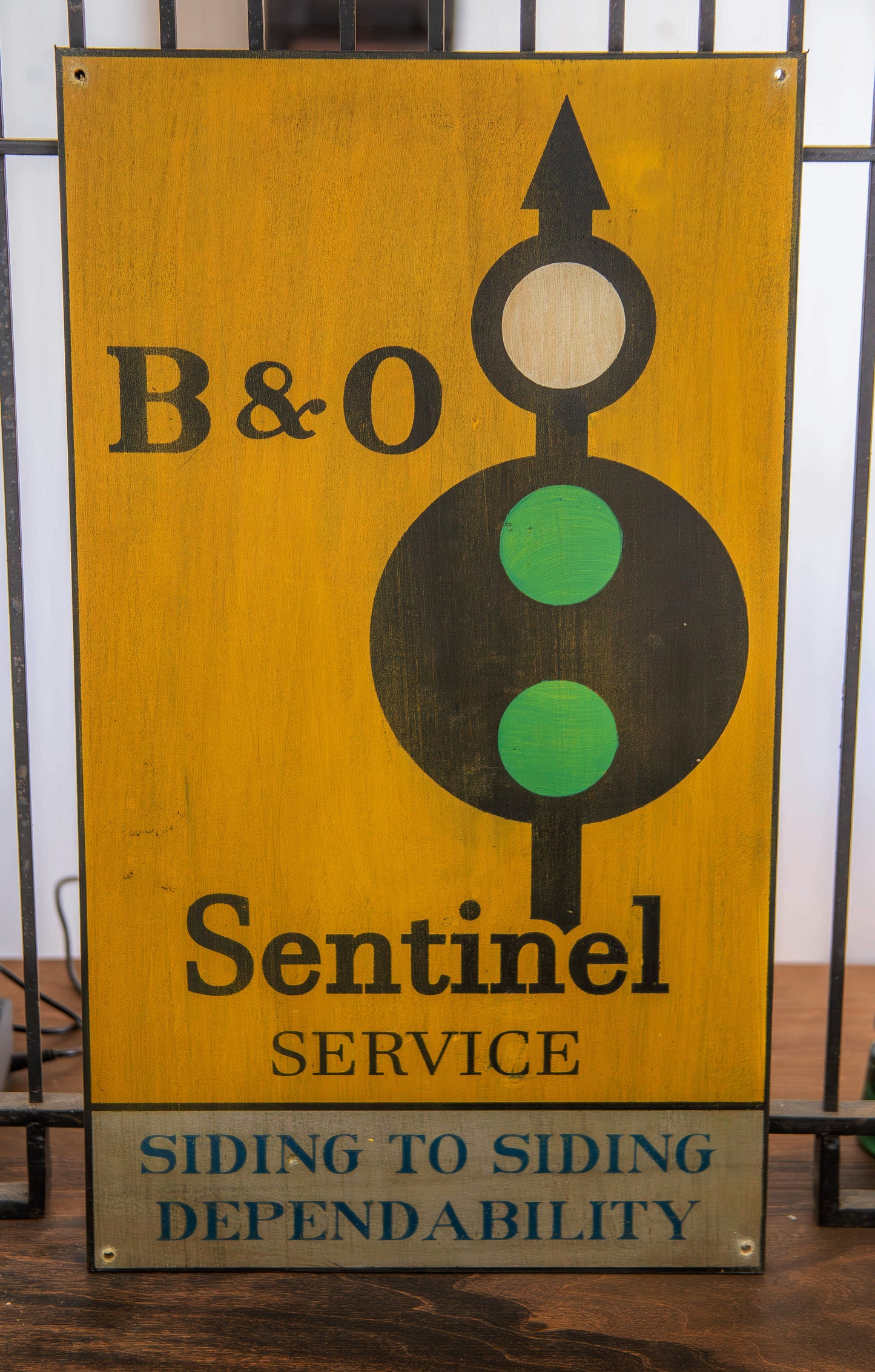 B&O Sentinel Service Advertising Sign Hand painted on Hardwood.