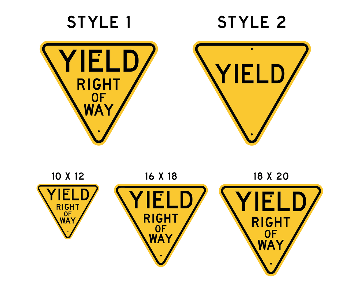 Yield Sign Types Vintage Wooden Yellow Yield Sign Replica. Two Styles, Various Sizes ...