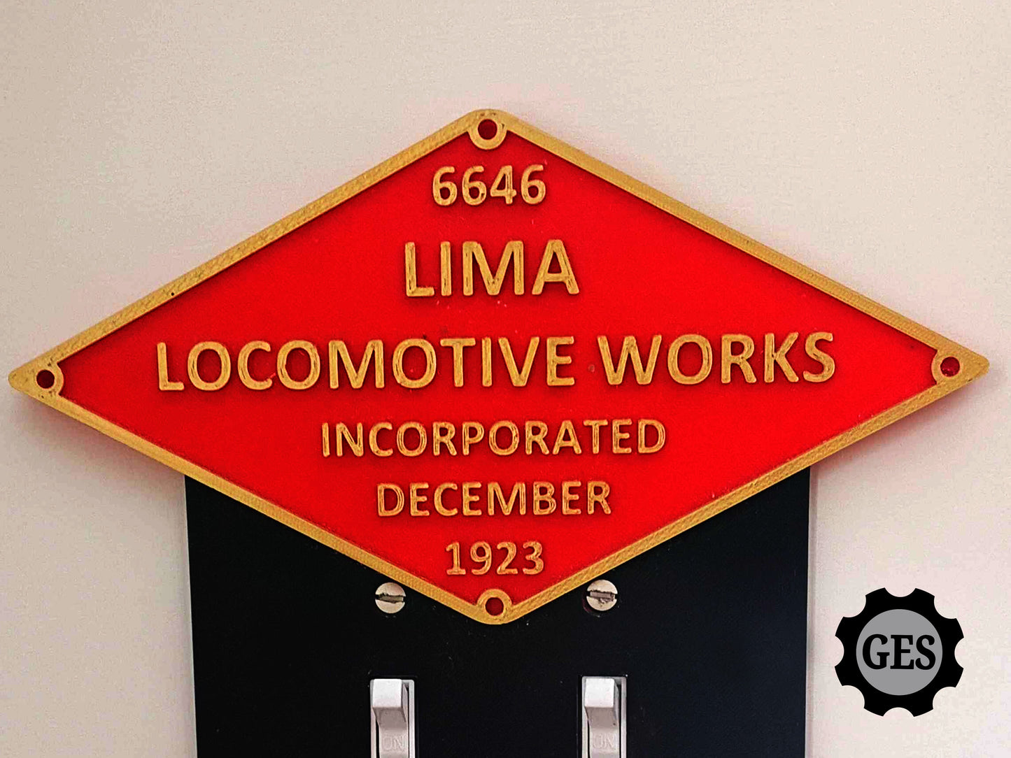 Lima Locomotive Works Builders Plate Double Switch Cover