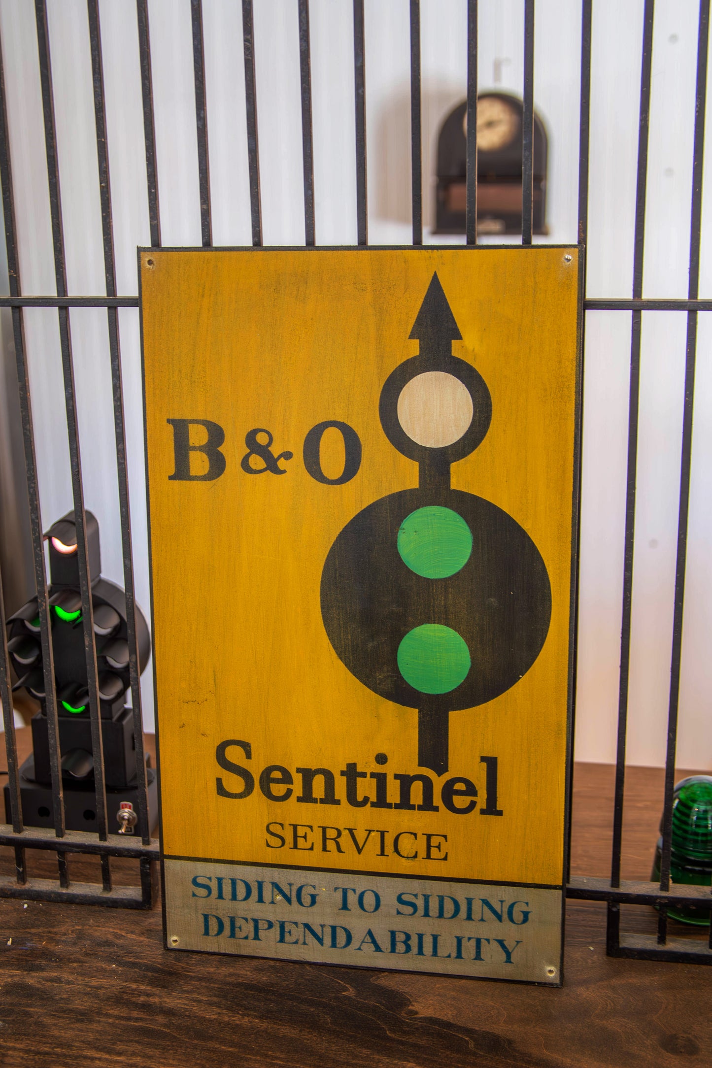 B&O Sentinel Service Advertising Sign Hand painted on Hardwood.