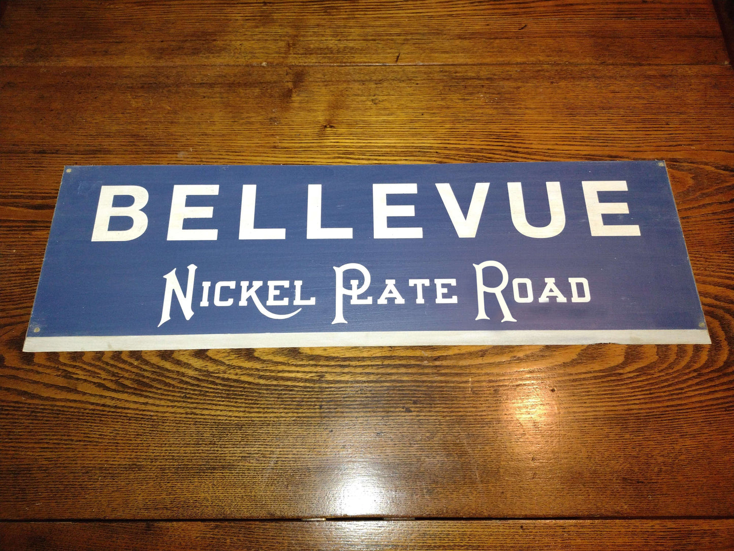 Nickel Plate Road Wood Station Sign, Miniature. Customizable Lettering