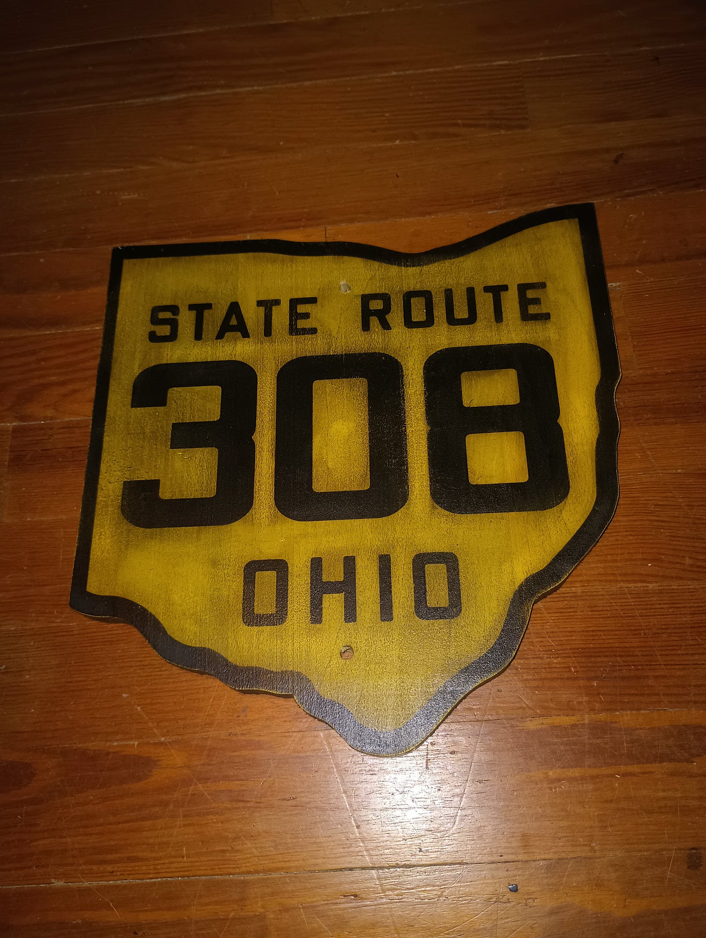 Vintage Wooden Ohio State Highway Sign Replica. Customizable Routes and Sizes.