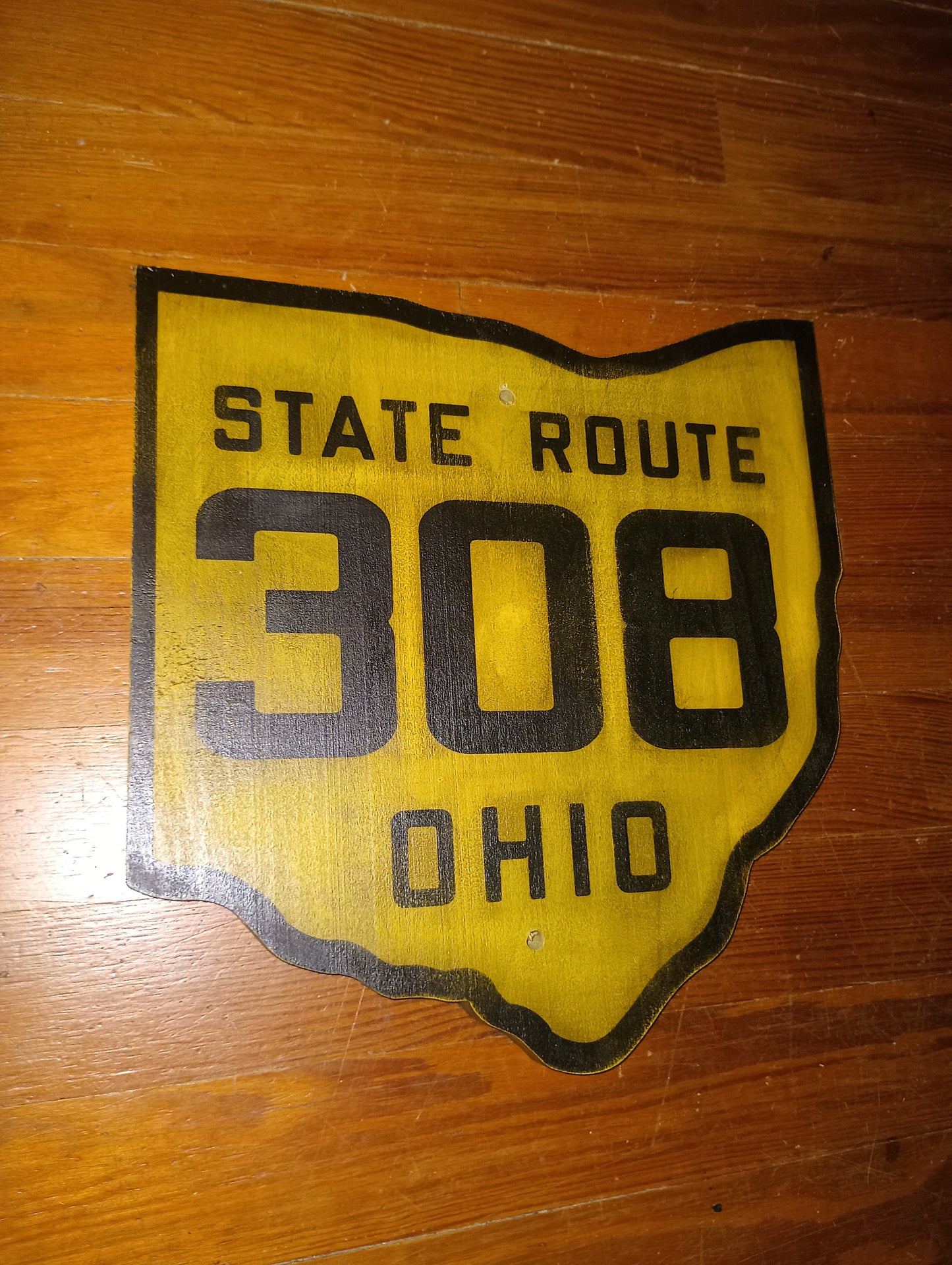 Vintage Wooden Ohio State Highway Sign Replica. Customizable Routes and Sizes.