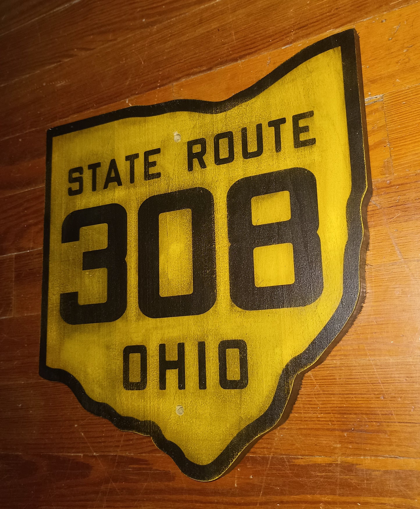 Vintage Wooden Ohio State Highway Sign Replica. Customizable Routes and Sizes.