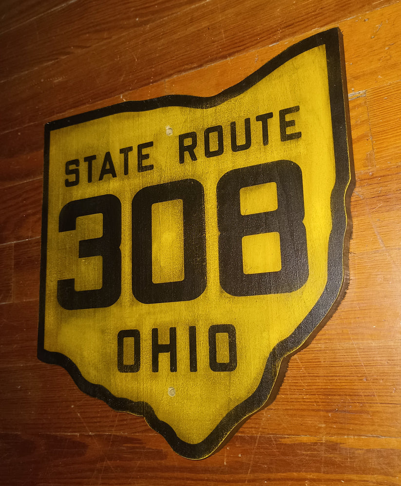 Vintage Wooden Ohio State Highway Sign Replica. Customizable Routes an ...