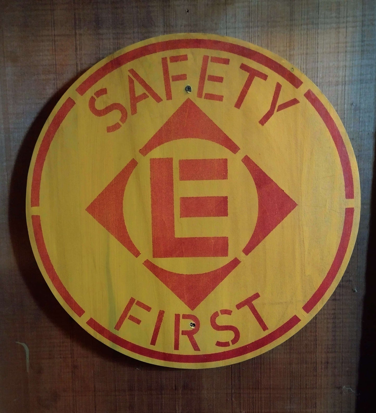 Erie Lackawanna "Safety First" Hardwood Sign