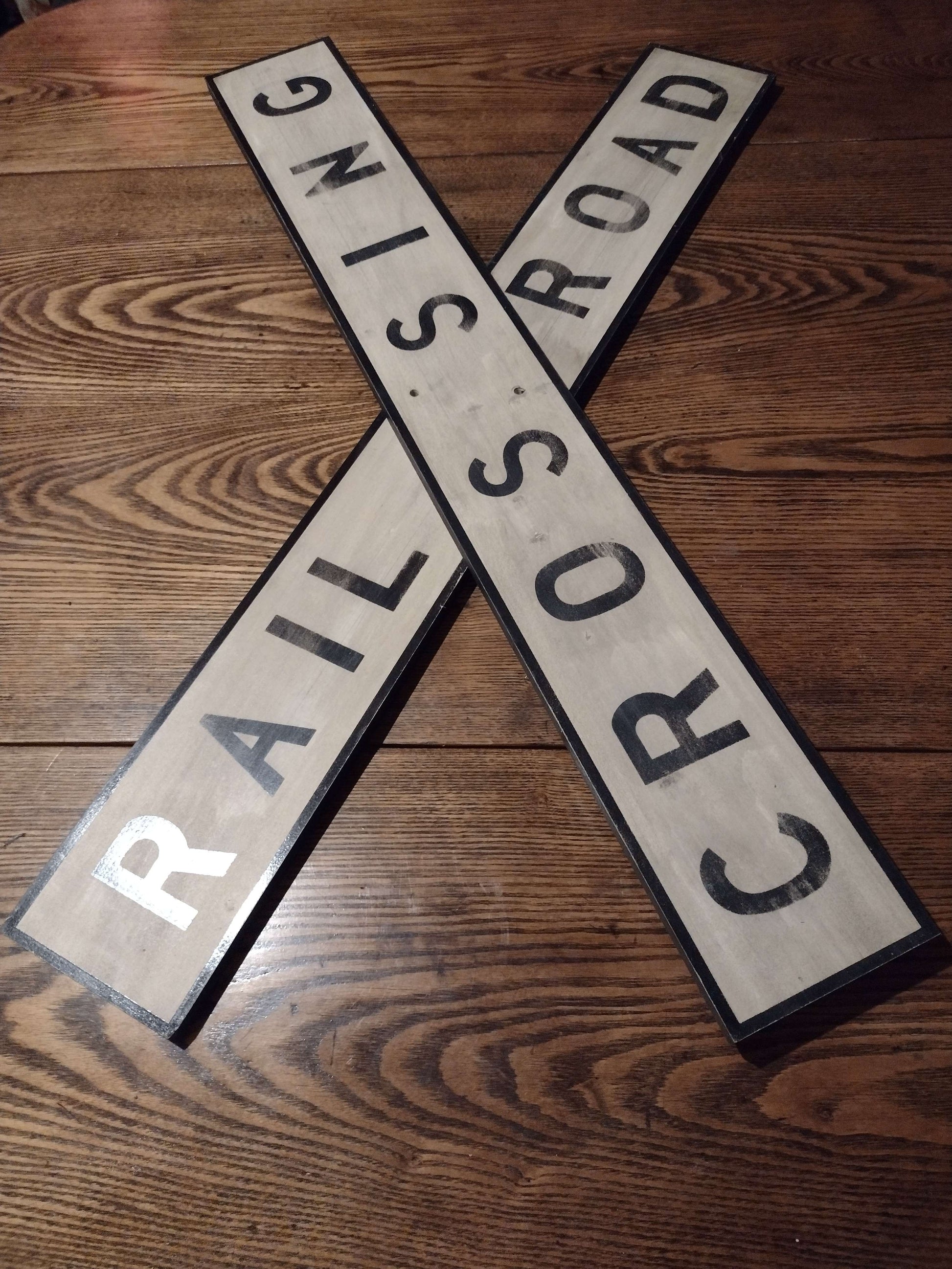 Wooden Railroad Crossbuck, 1/2 Scale – Little Yellow