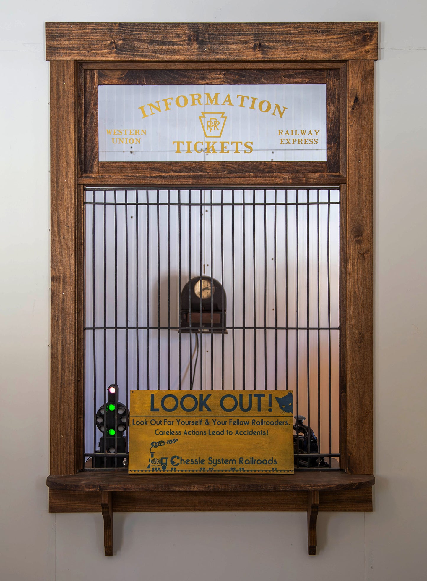 Chessie System "Look Out!" Safety sign Painted on Hardwood