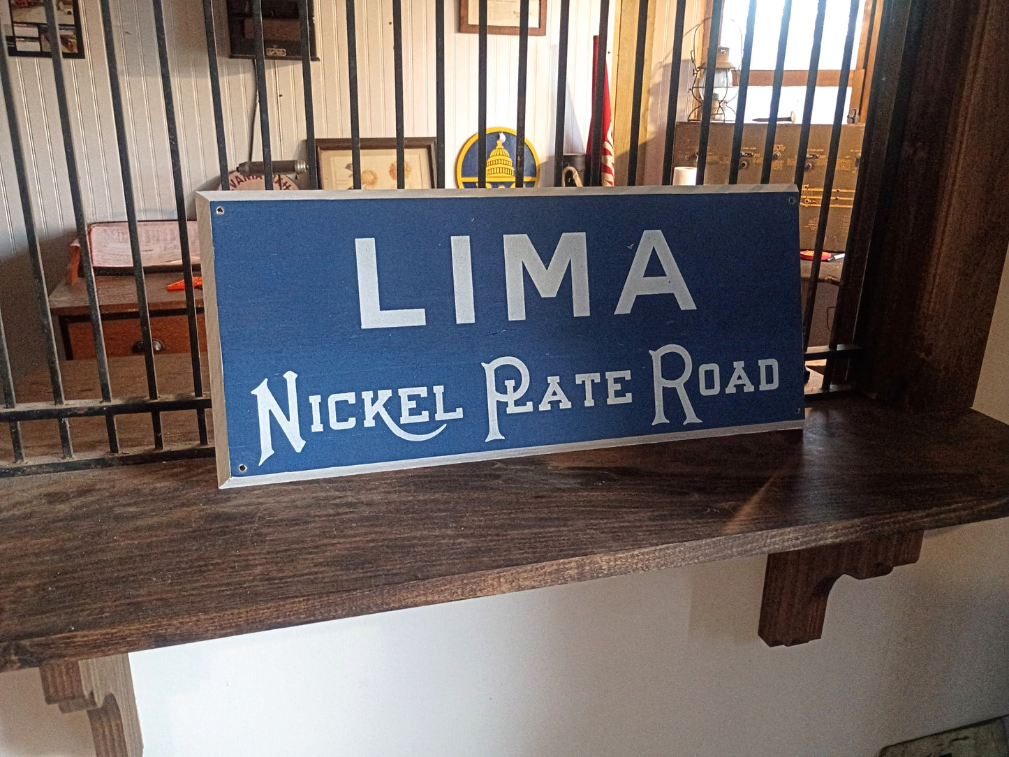 Nickel Plate Road Wood Station Sign, Miniature. Customizable Lettering
