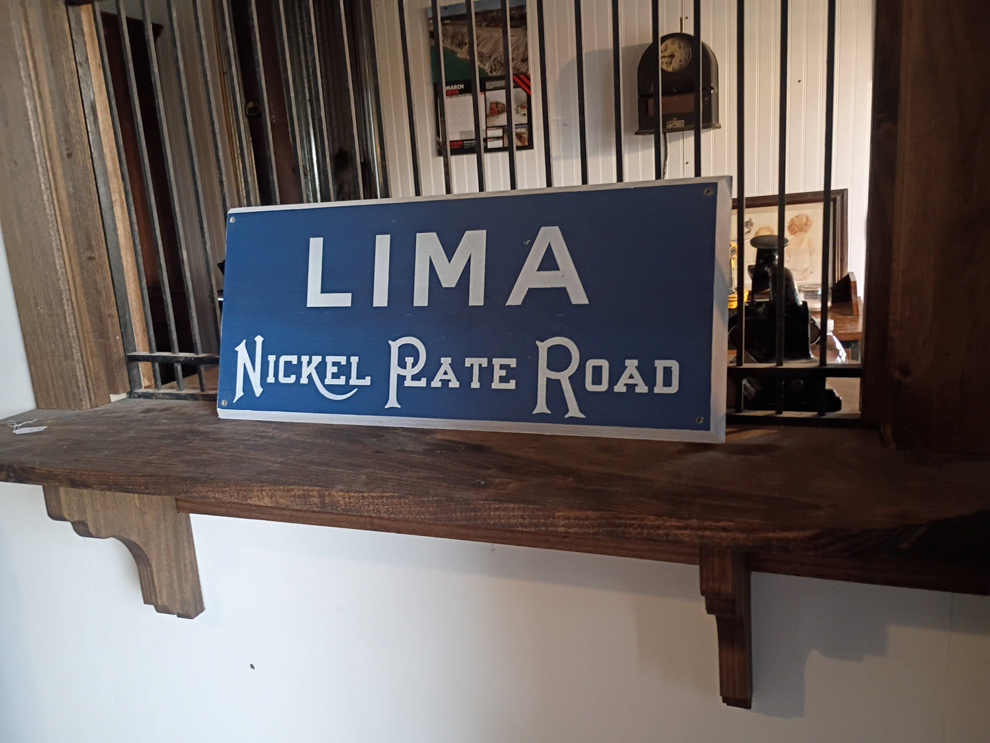 Nickel Plate Road Wood Station Sign, Miniature. Customizable Lettering