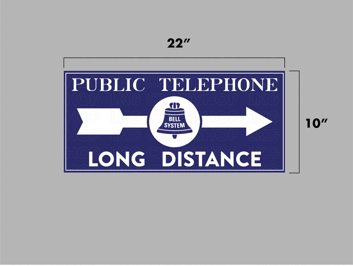 Bell System Signs Public Telephone, Long Distance. Bell System Sign. Hand Painted Replic ...