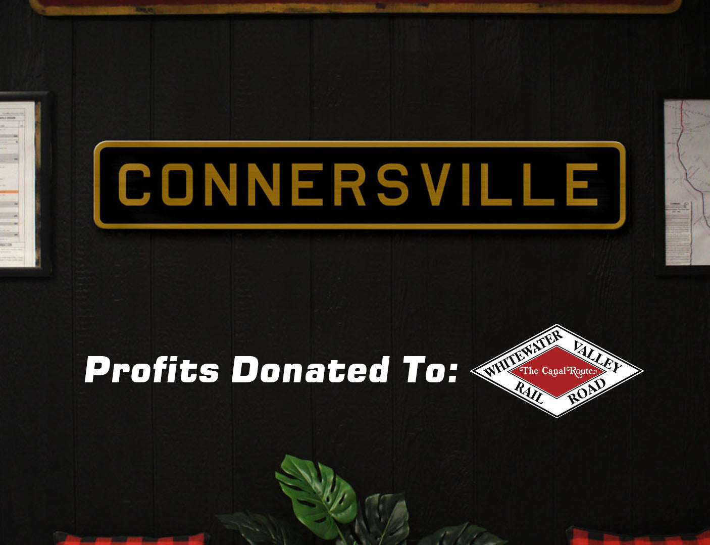 Whitewater Valley Railroad Wood Station Signs 1/3rd Scale NYC Spec.